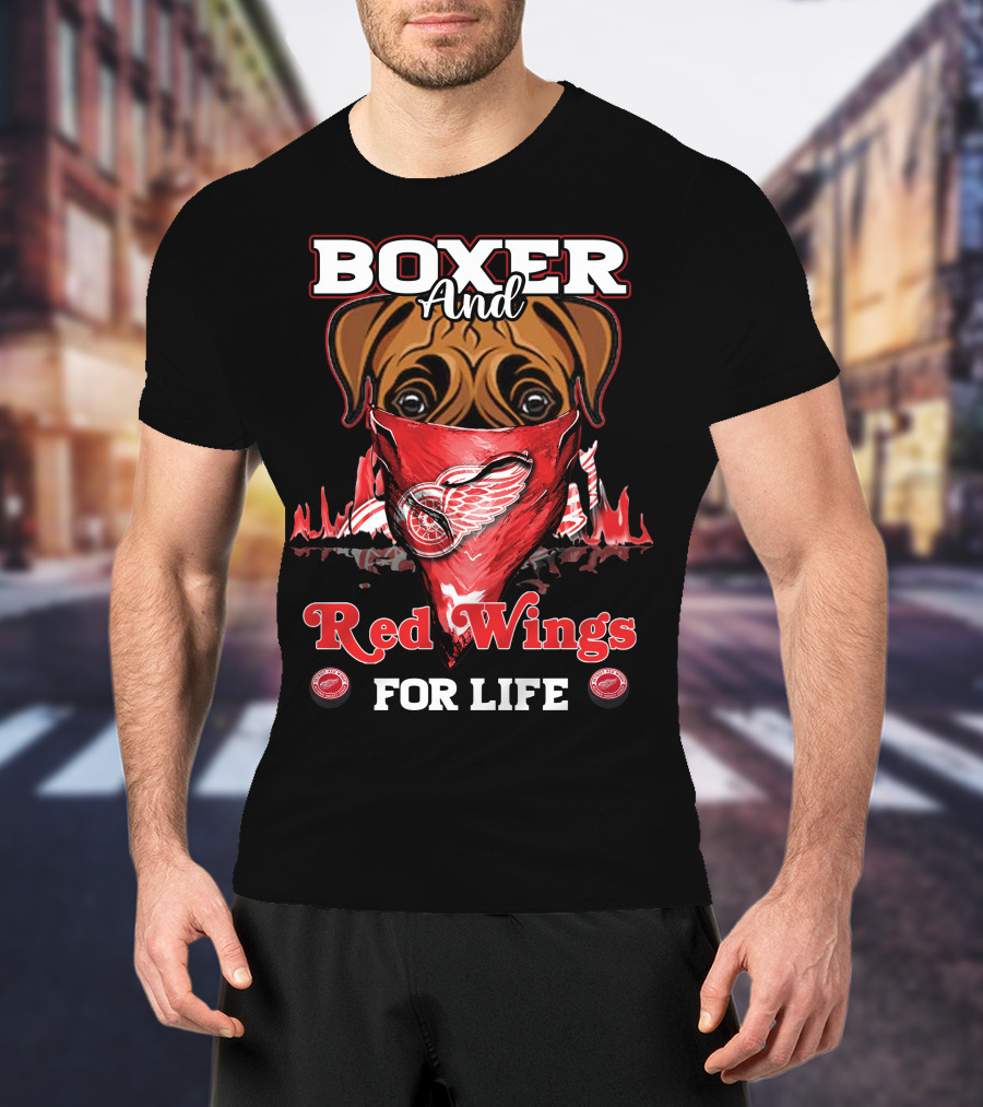 Boxer And Red Wings For Life T-Shirt