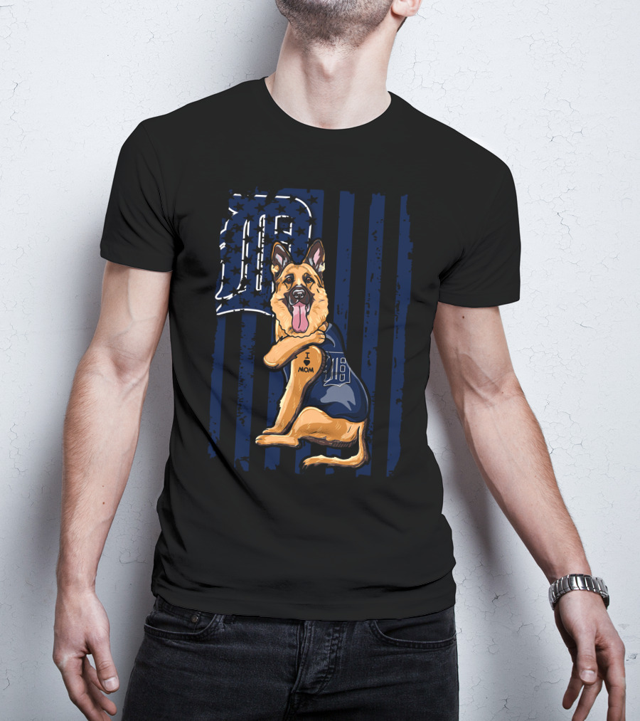 German Shepherd I Mom Detroit Tigers T-Shirt