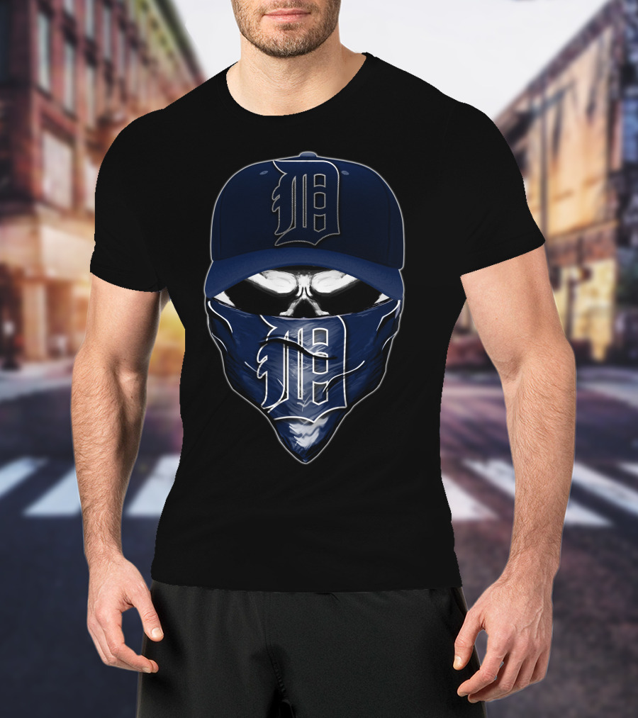 Detroit Tigers Skull Bandana Cap T-Shirt