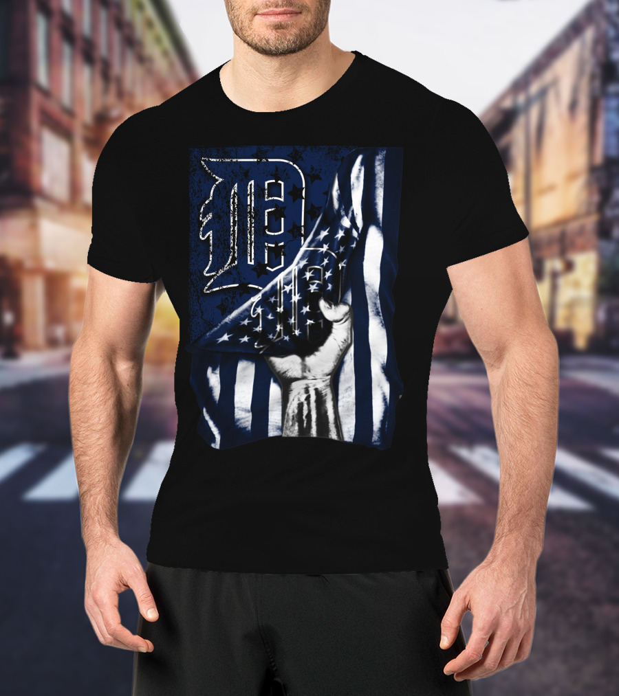 Detroit Tigers American Flag T-Shirt