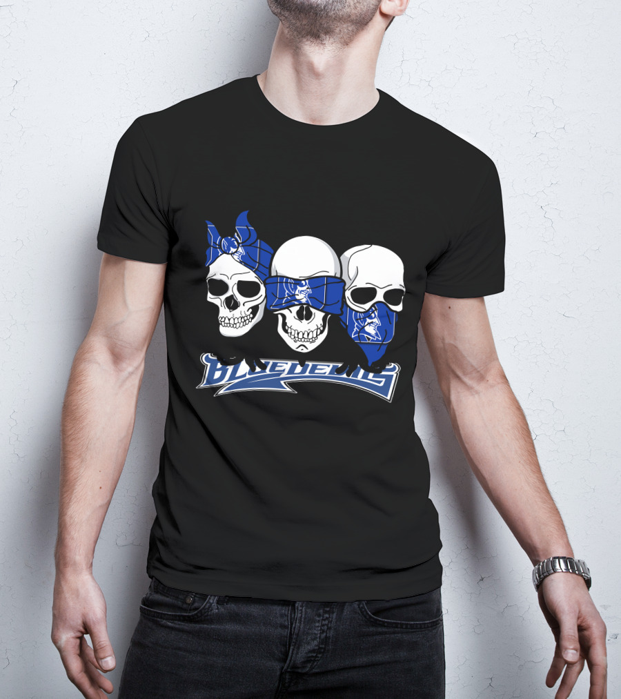 3 Skull Bandana Blue Devils T-Shirt