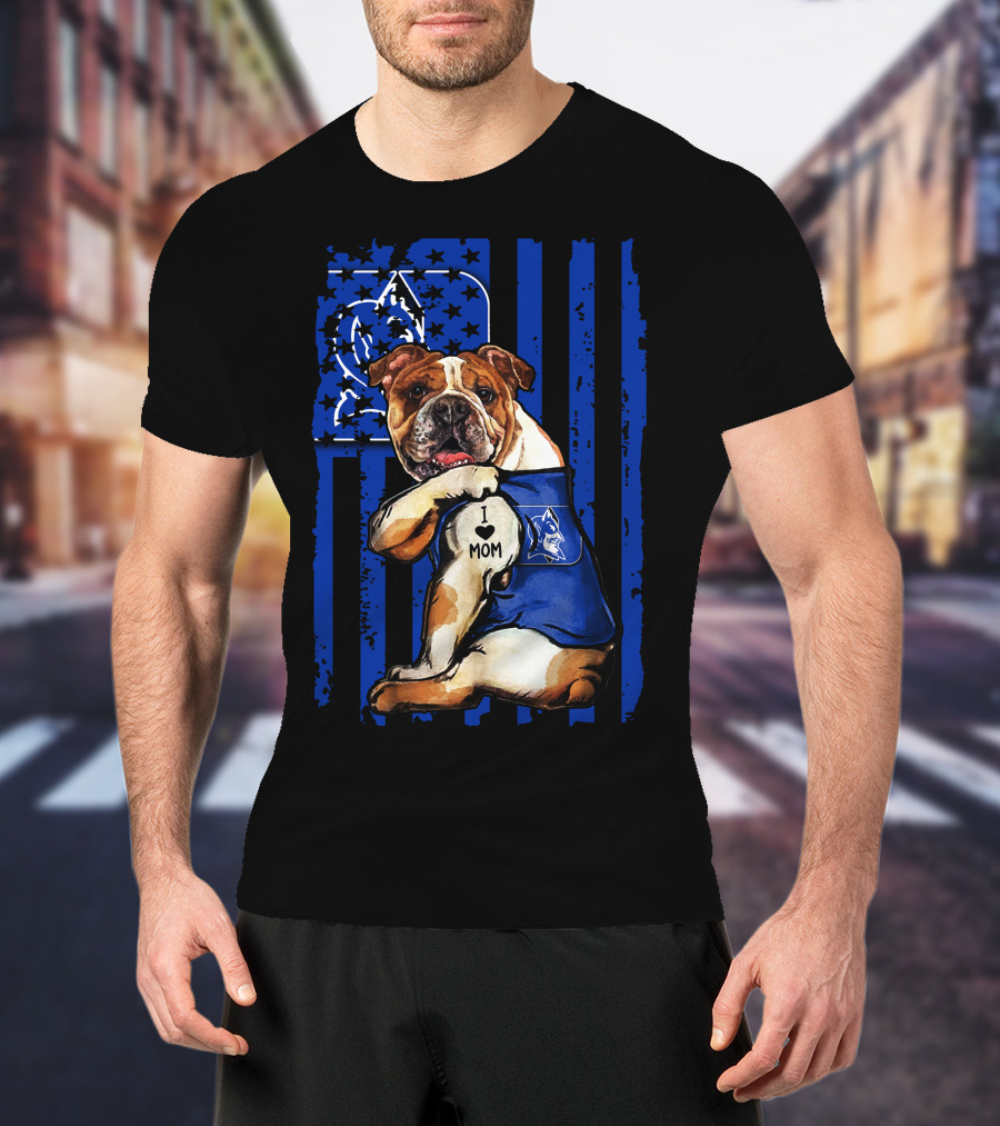Bulldog I Love Mom Duke Blue Devils T-Shirt