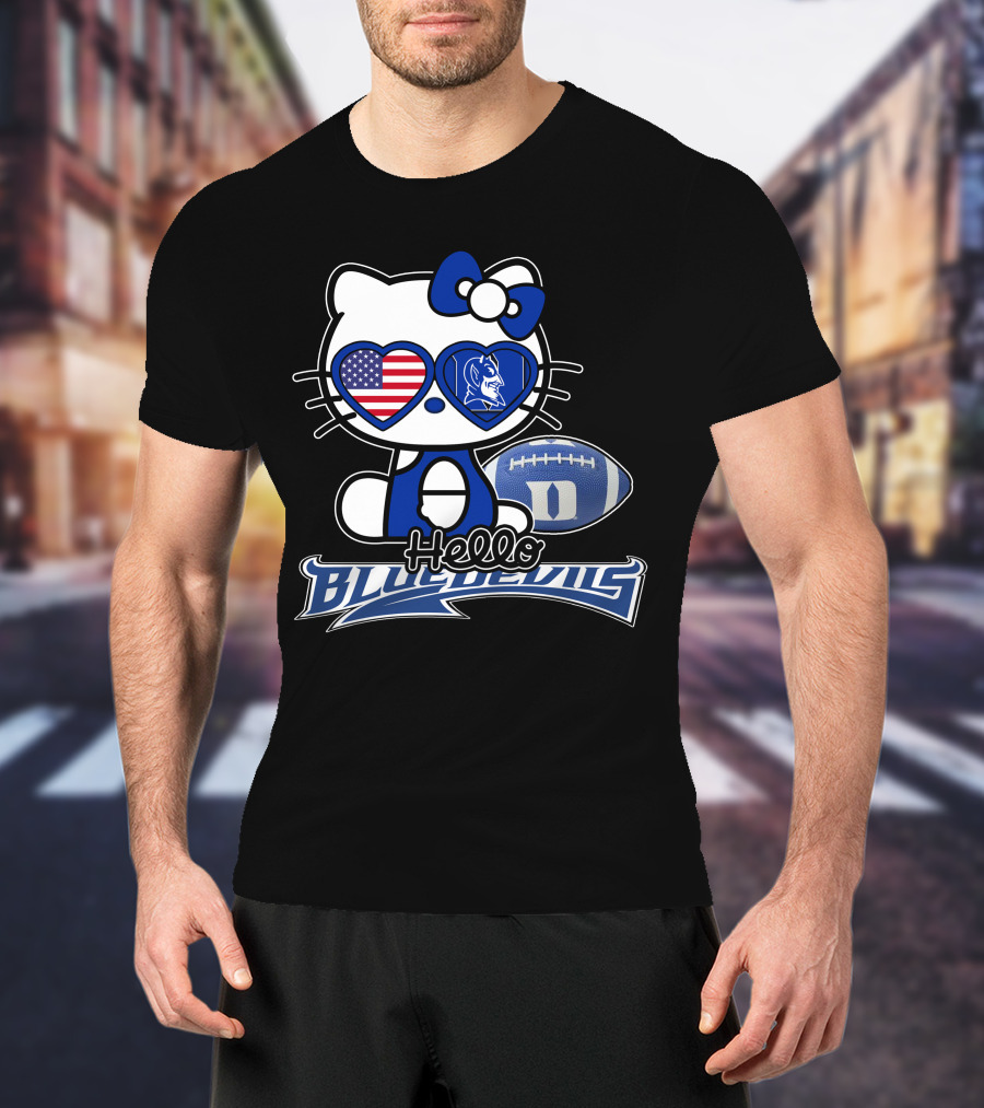 Hello Kitty Duke Blue Devils American Football Fan T-Shirt