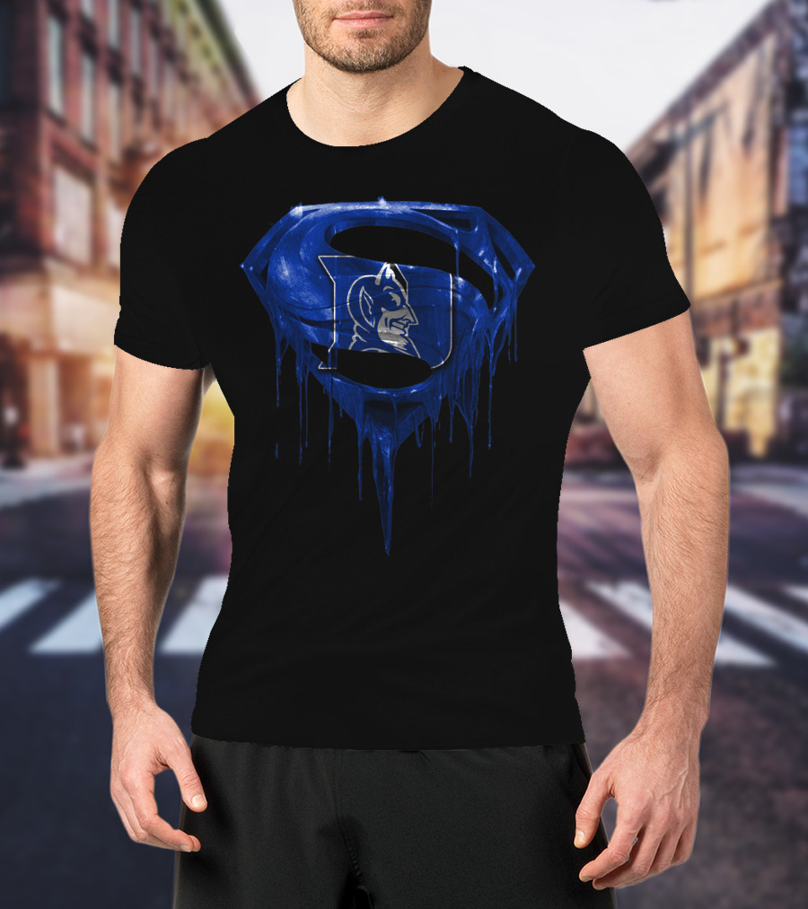 Duke Blue Devils Superhero Dripping T-Shirt