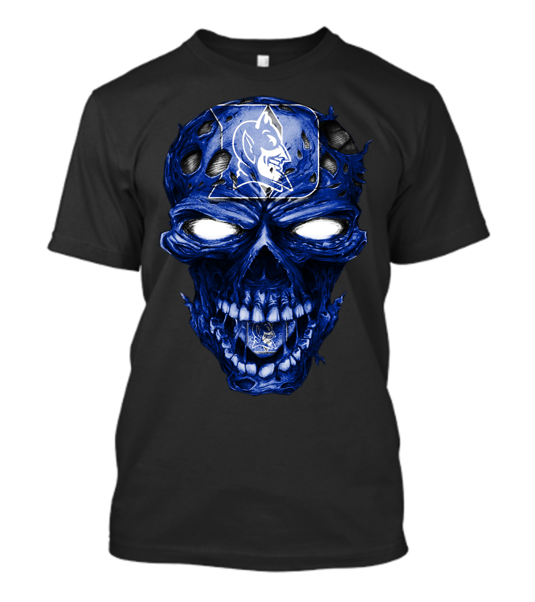Skull Duke Blue Devils Iconic Logo Fusion T-Shirt