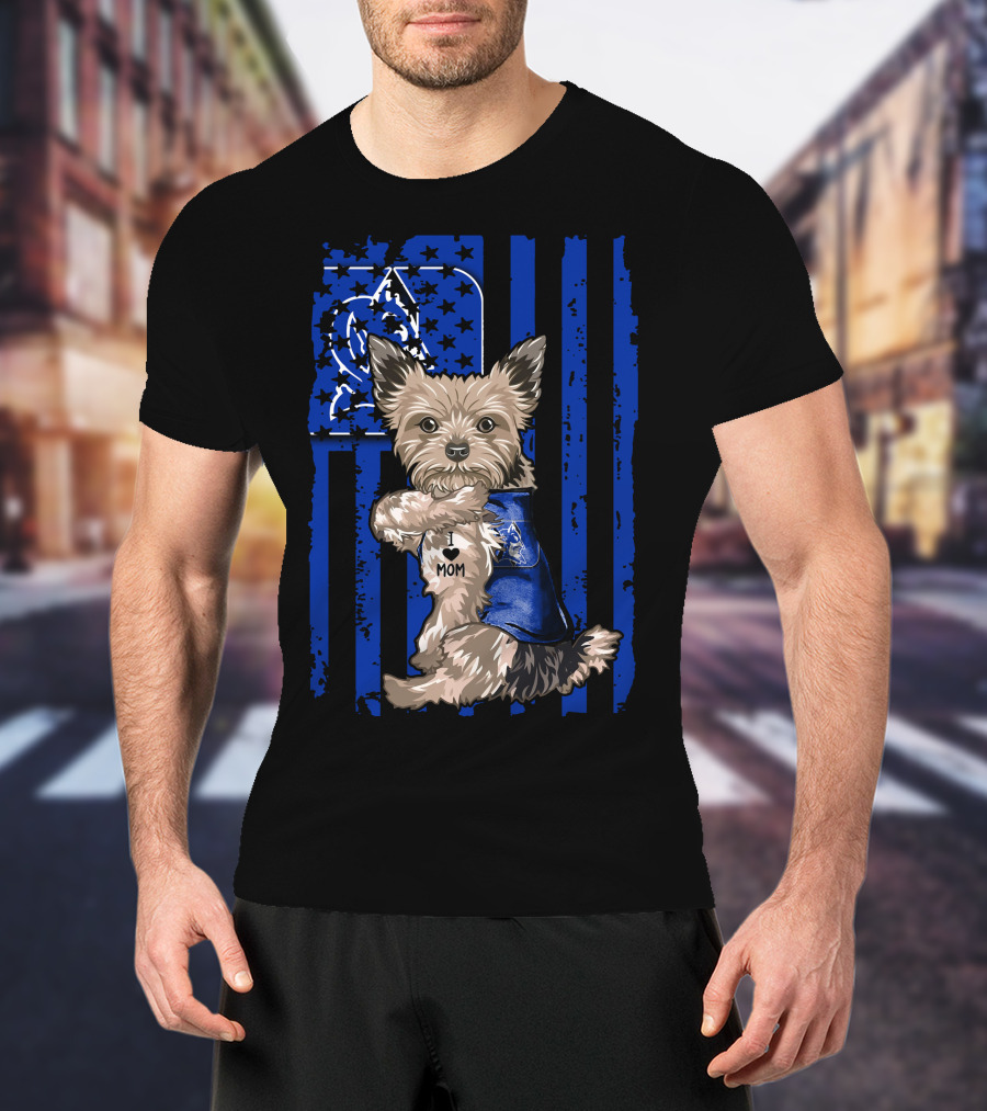 Yorkshire Terrier I Love Mom Duke Blue Devils T-Shirt