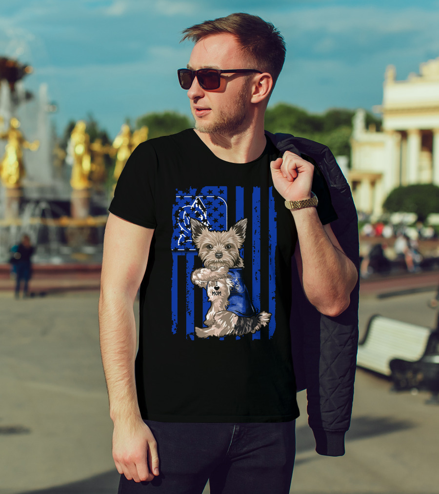 Yorkshire Terrier I Love Mom Duke Blue Devils T-Shirt