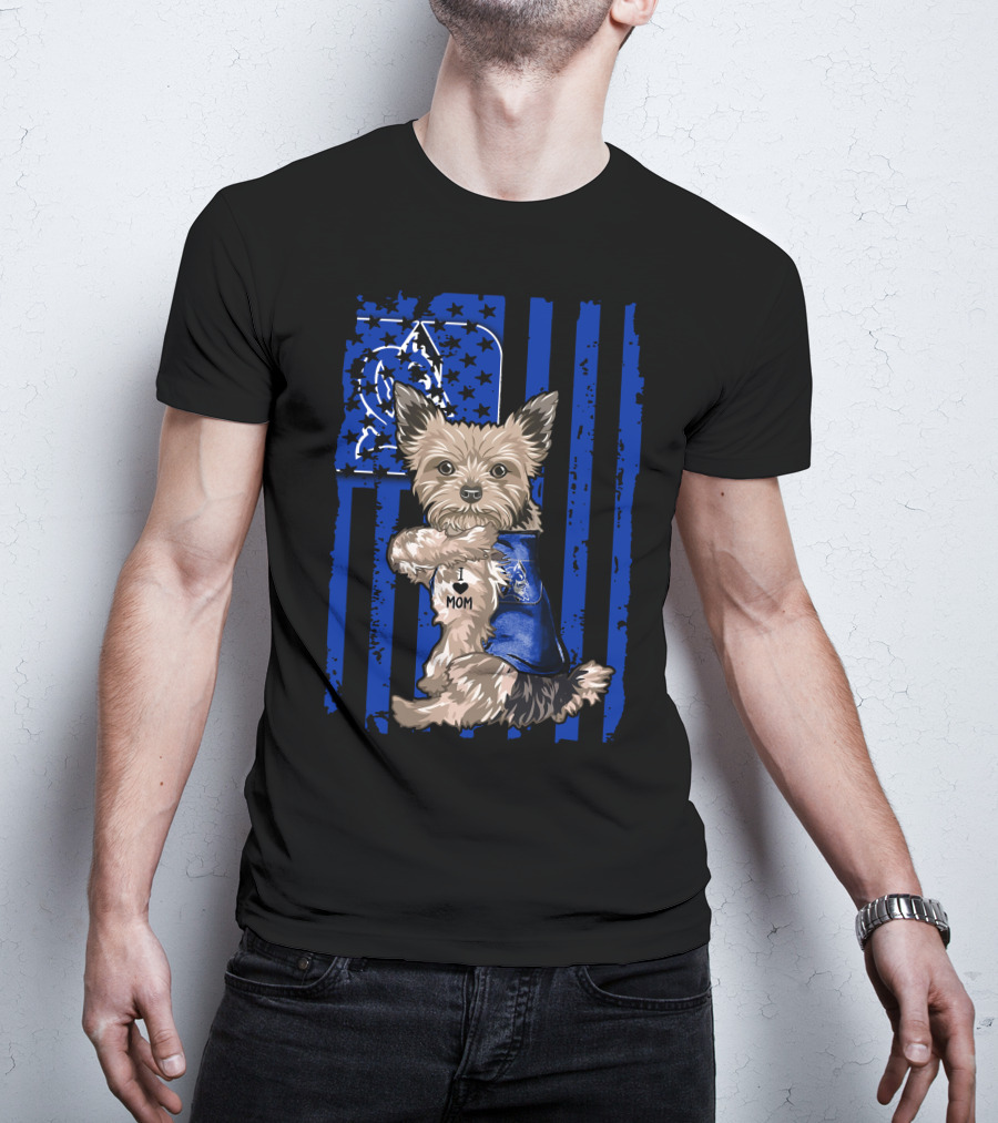 Yorkshire Terrier I Love Mom Duke Blue Devils T-Shirt