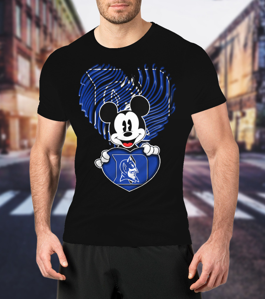 Mick Mouse Duke Blue Devils Heart T-Shirt