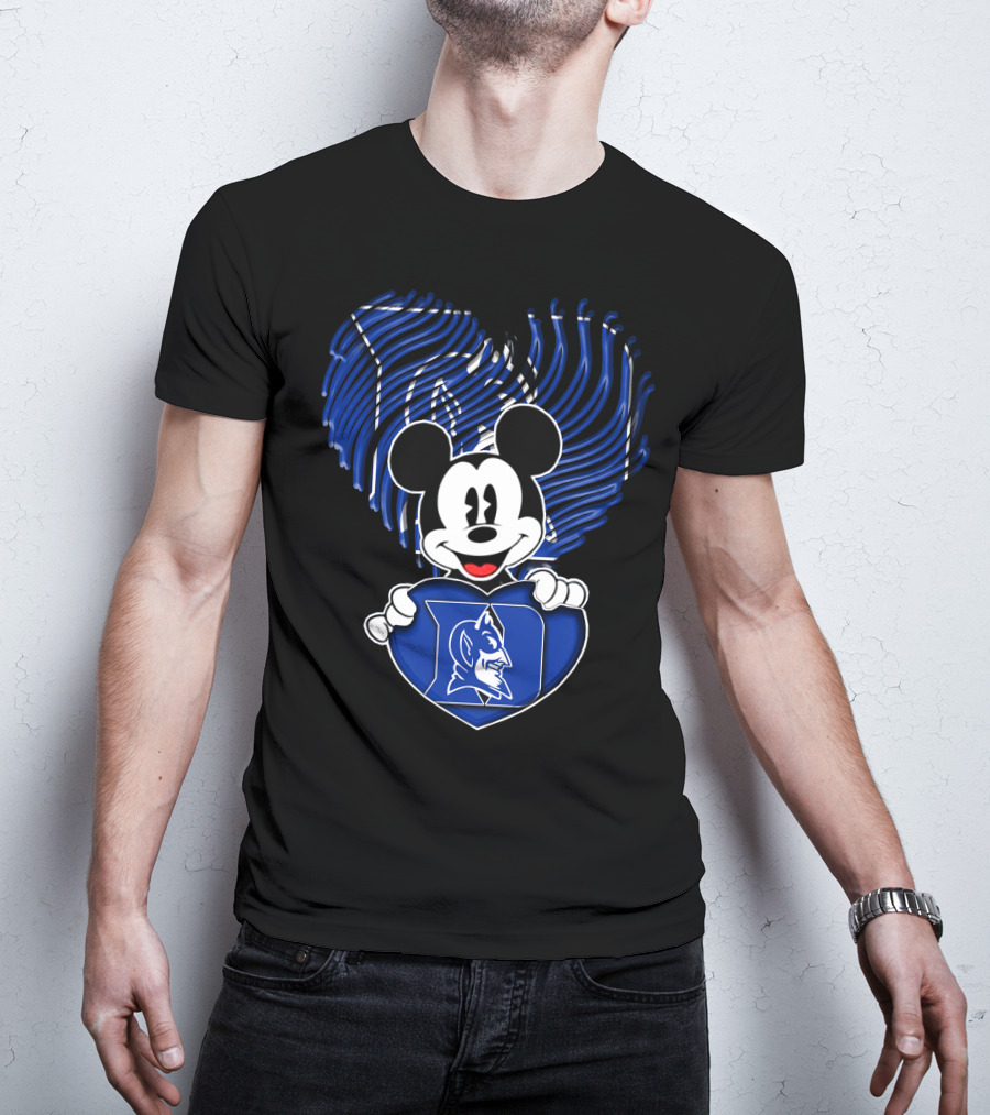 Mick Mouse Duke Blue Devils Heart T-Shirt