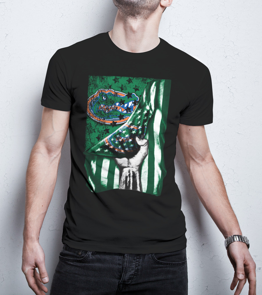 Flag Florida Gators Hand Holding Striped Stars T-Shirt