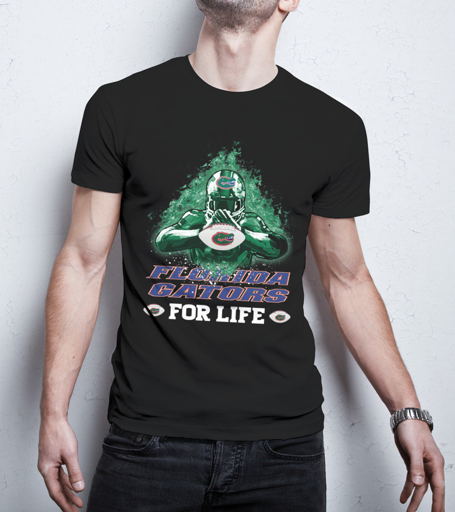 Florida Gators For Life Football Player Helmet And Ball T-Shirt