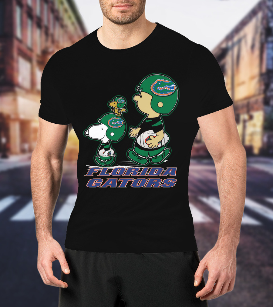 Snpfootball Florida Gators Peanuts Characters Football Helmets T-Shirt