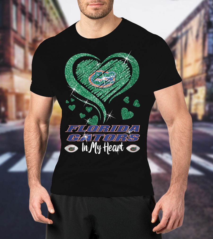 Florida Gators Sparkling Heart Love In My Heart T-Shirt