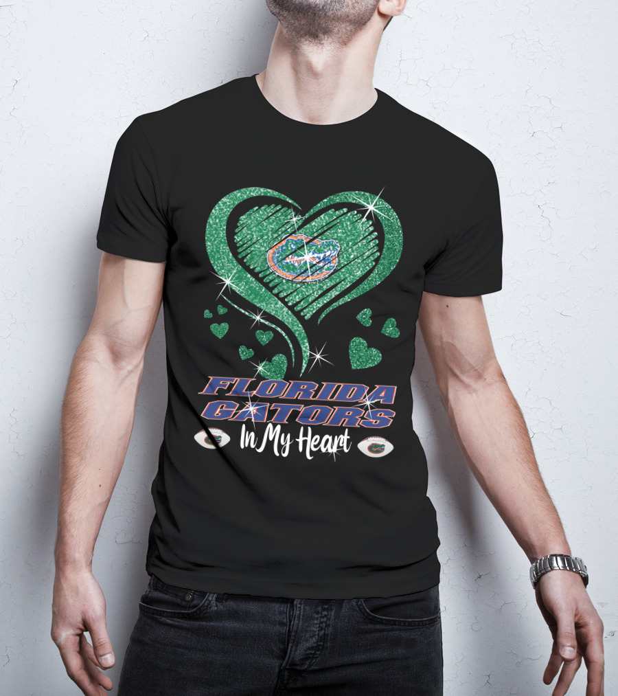 Florida Gators Sparkling Heart Love In My Heart T-Shirt
