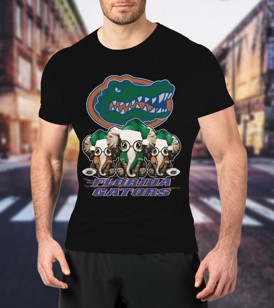 Elephant Christmas Trio With Florida Gators T-Shirt
