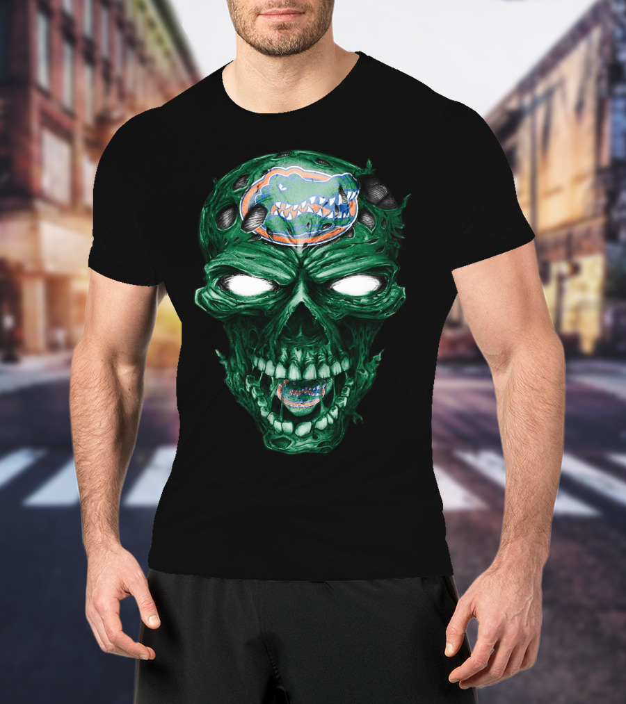 Skull Florida Gators Logo Zombie Face T-Shirt