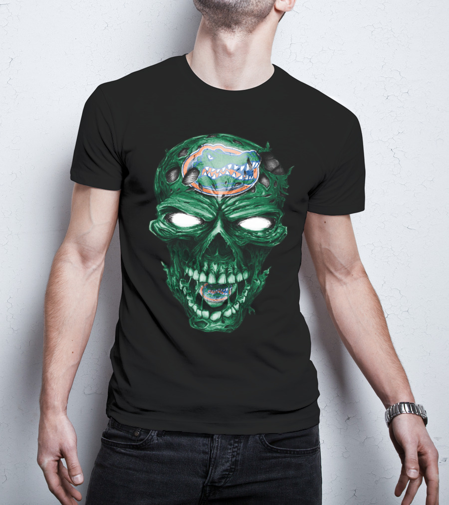 Skull Florida Gators Logo Zombie Face T-Shirt