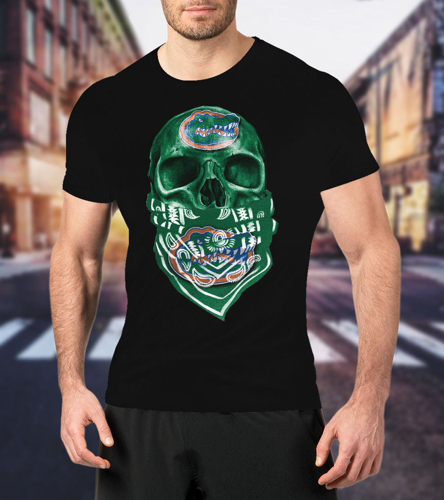 Florida Gators Skull Green Bandana T-Shirt