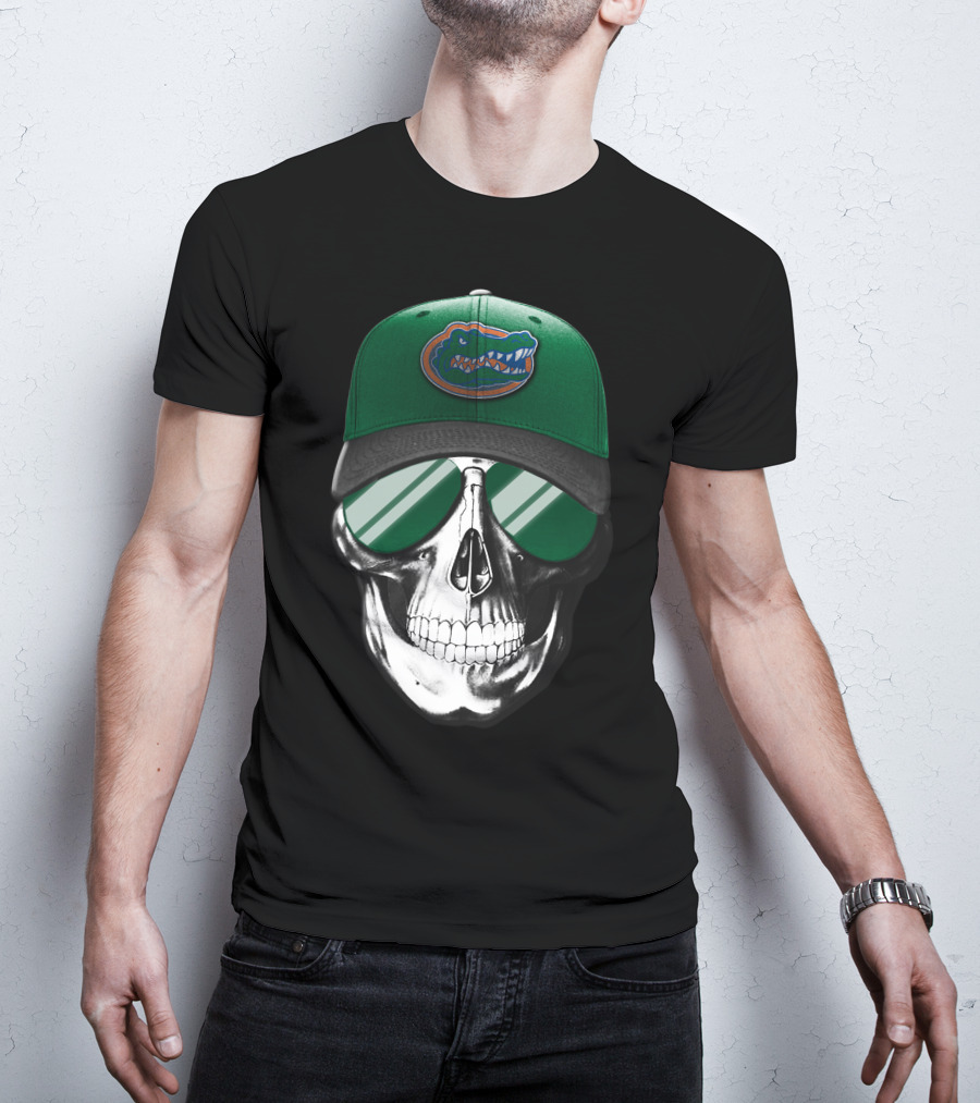 Florida Gators Skull With Cap And Sunglasses T-Shirt