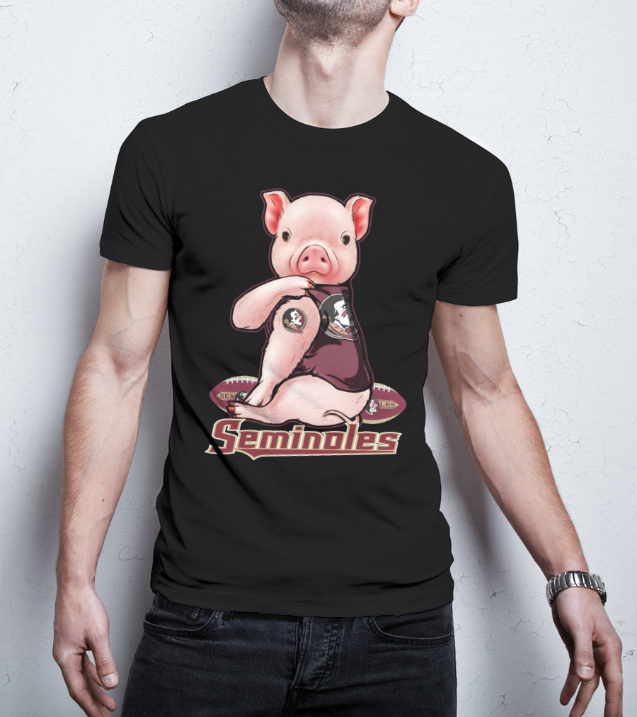 Seminoles Pig With Florida State Football T-Shirt