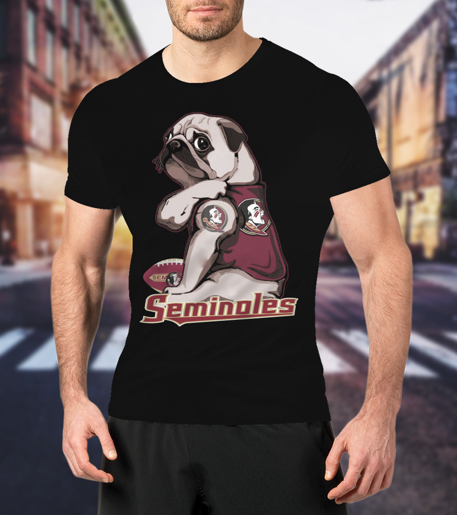 Pug Seminoles Football Florida State Mascot T-Shirt