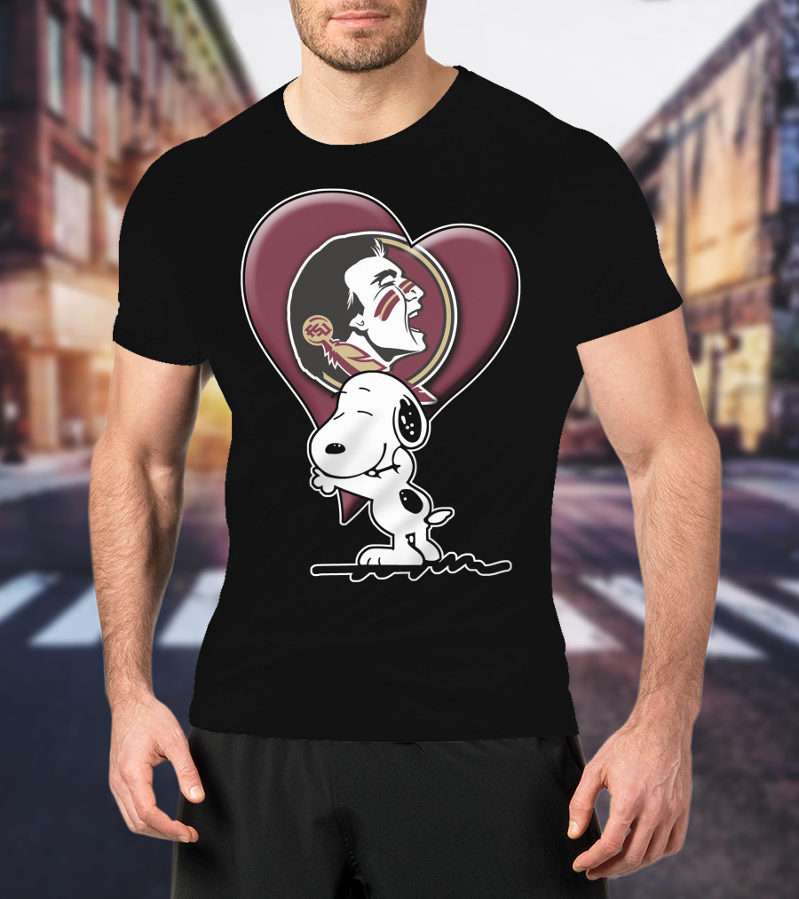 Snp V1 Florida State Seminoles Snoopy Heart T-Shirt