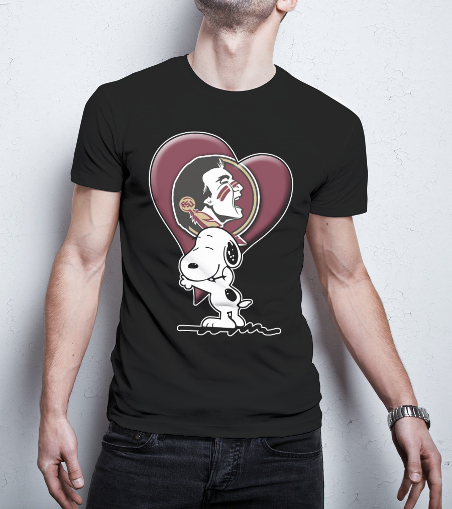Snp V1 Florida State Seminoles Snoopy Heart T-Shirt