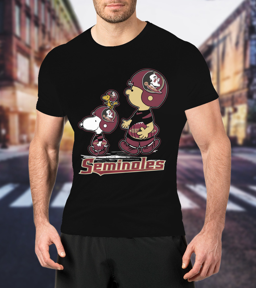 Seminoles Snpfootball Florida State Peanuts Characters Football T-Shirt