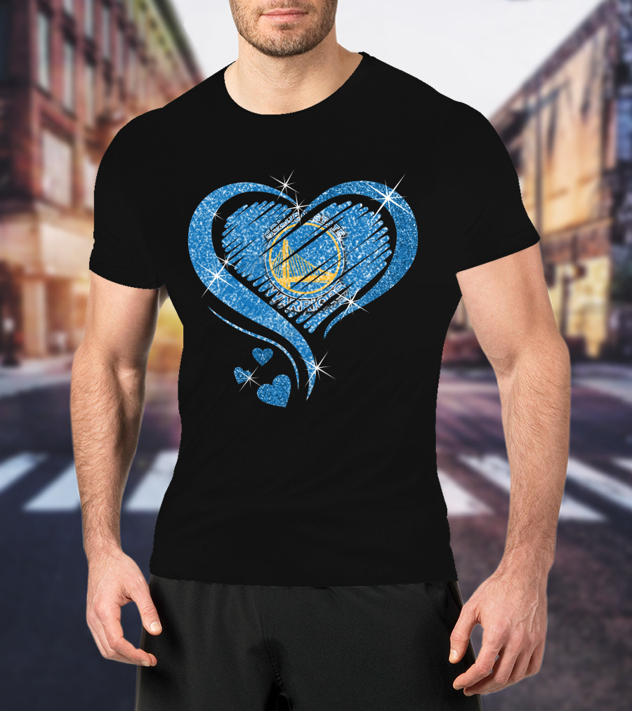 Heart Diamond Golden State Warriors Sparkle T-Shirt