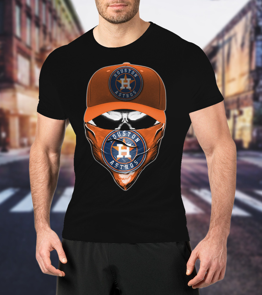 Houston Astros Skull Cap With Logo Bandana T-Shirt