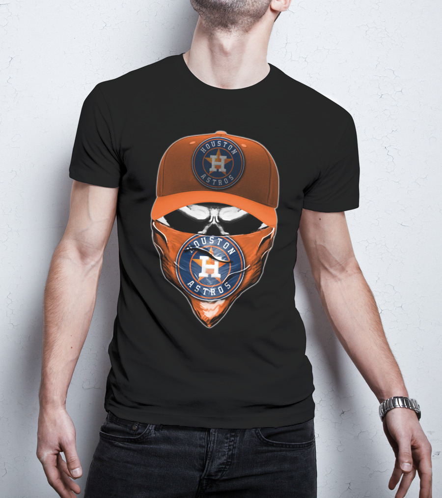 Houston Astros Skull Cap With Logo Bandana T-Shirt