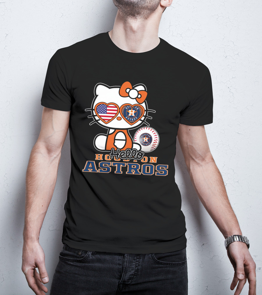 Hello Kitty Houston Astros Usa Baseball T-Shirt