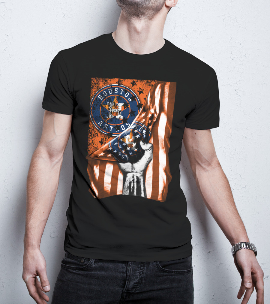 Houston Astros Vintage Flag Symbol With Bold Stars And Stripes T-Shirt