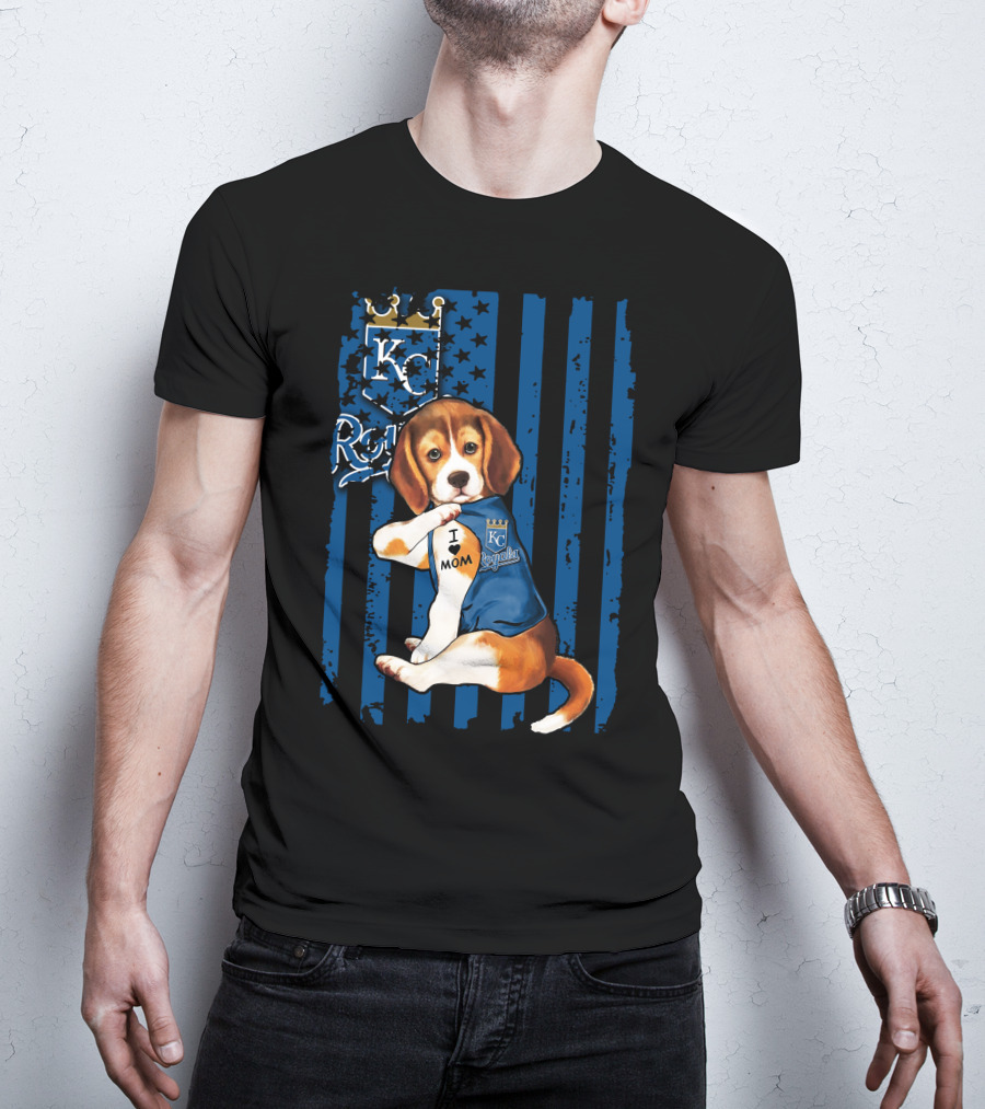 KC Royals Beagle I Love Mom T-Shirt