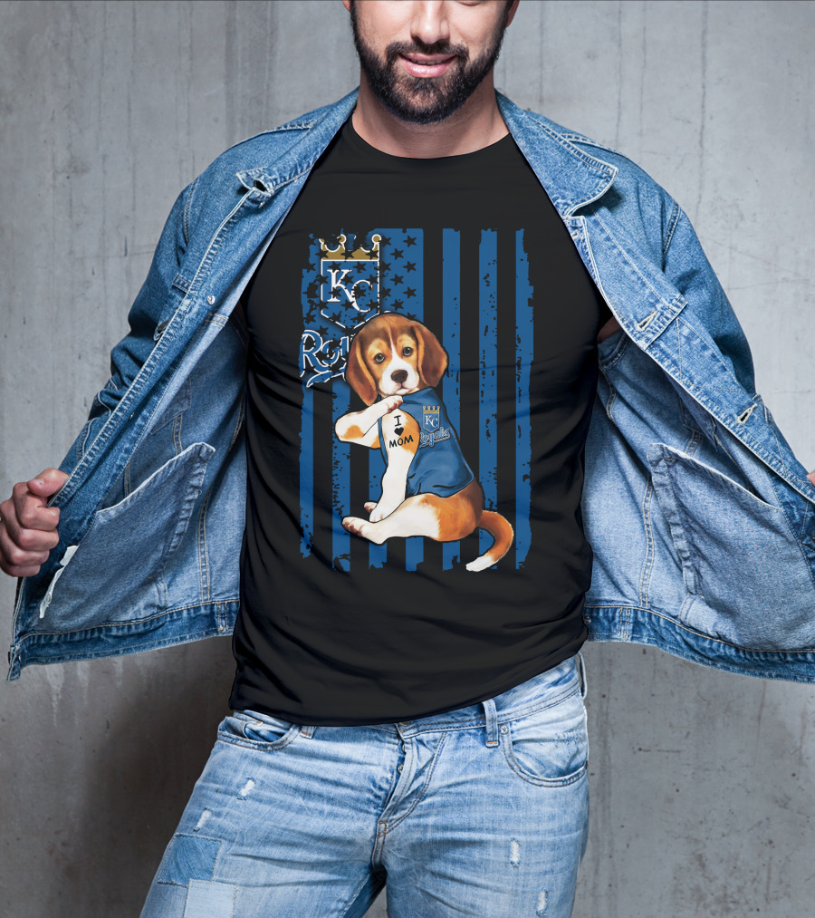 KC Royals Beagle I Love Mom T-Shirt