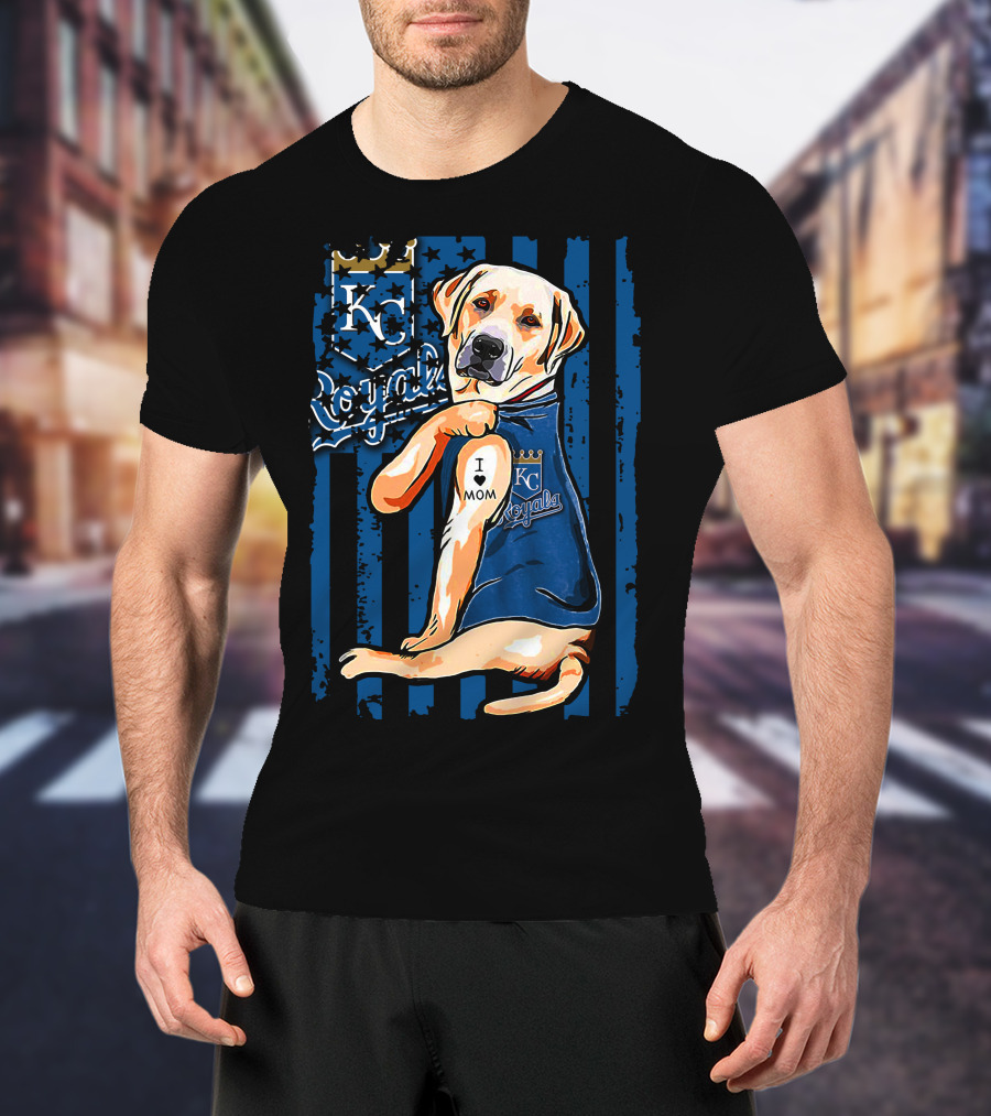 Labrador Retriever KC Royals I Love Mom T-Shirt