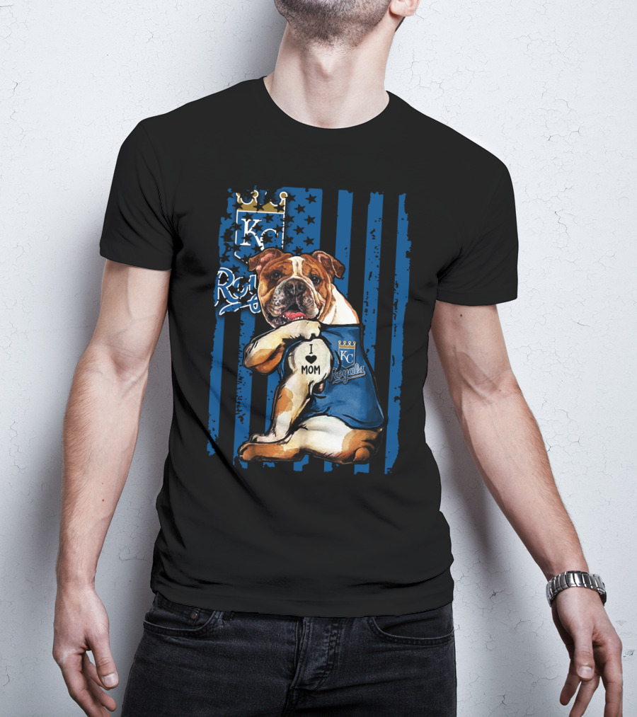 Kansas City Royals Bulldog I Love Mom T-Shirt