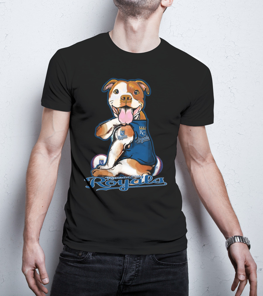 Kansas City Royals Pittbull Mascot Playful Baseball T-Shirt