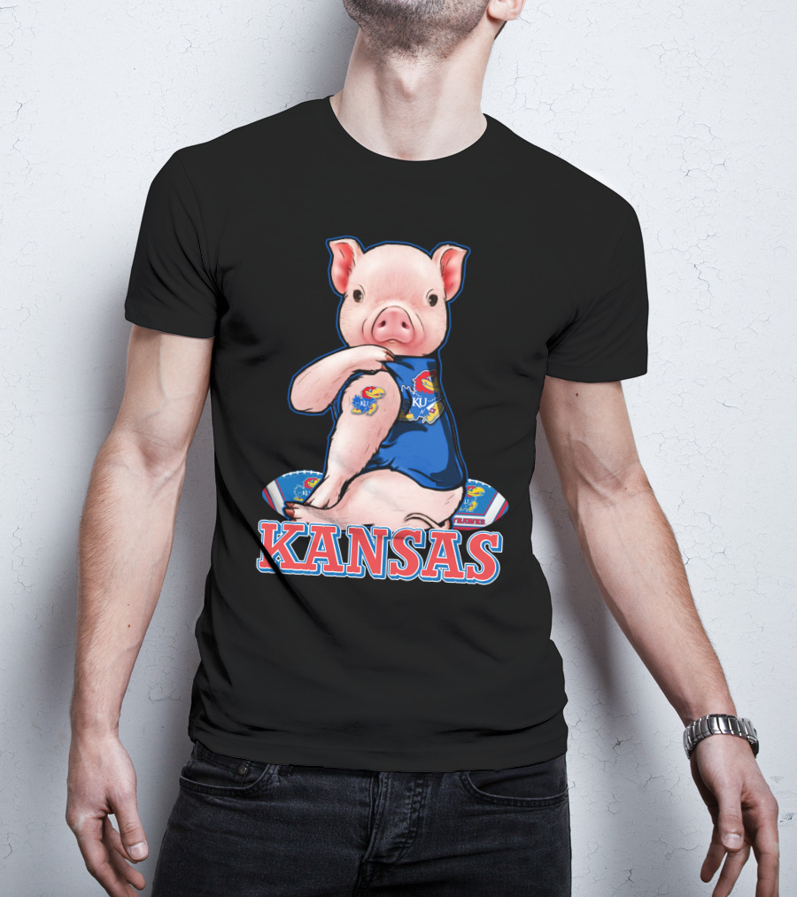 Kansas Pig Jayhawks KU Football Fan T-Shirt