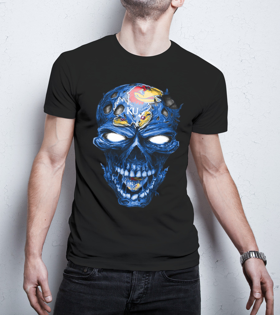 Kansas Jayhawks Skull KU T-Shirt