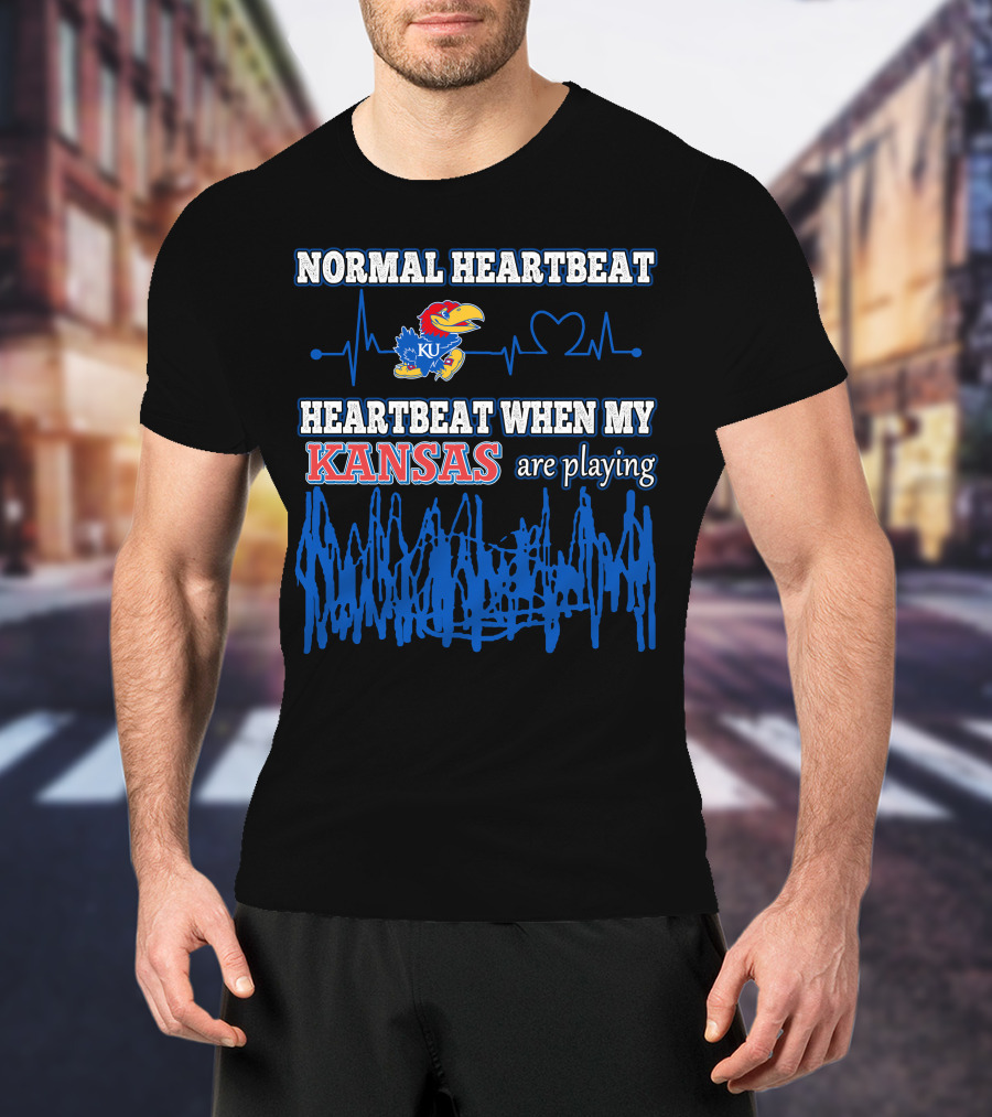 Normal Heartbeat Heartbeat When My Kansas Jayhawks Are Playing T-Shirt