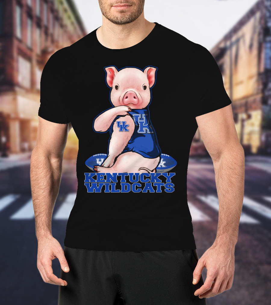 Pig Wearing Kentucky Wildcats Football Jersey T-Shirt