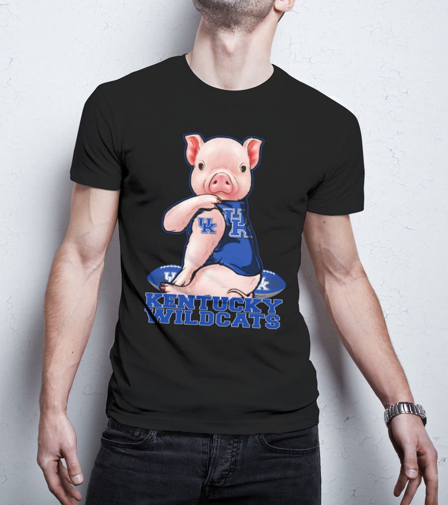 Pig Wearing Kentucky Wildcats Football Jersey T-Shirt