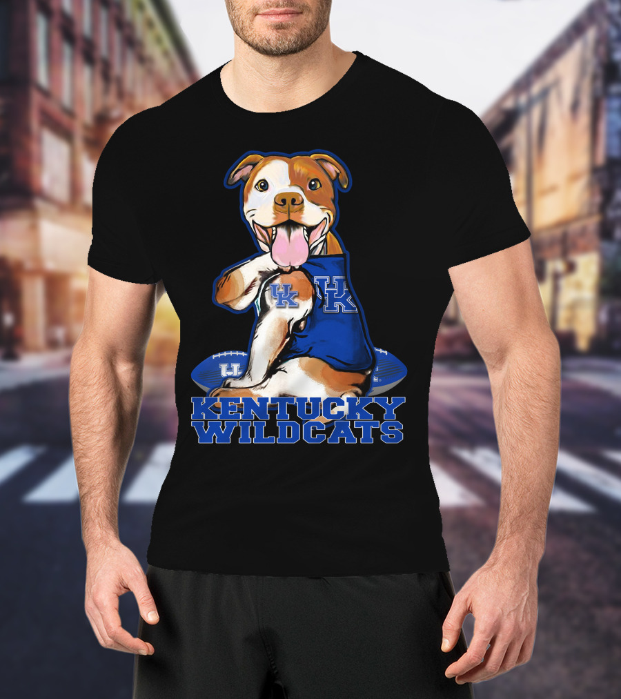 Kentucky Wildcats UK Pitbull Football Fan T-Shirt