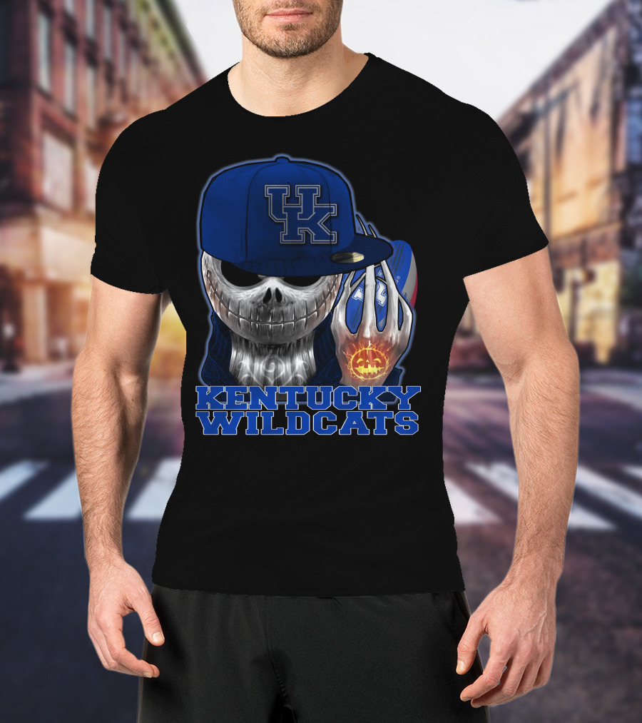 Kentucky Wildcats Jackskull Pumpkin Basketball Hat T-Shirt