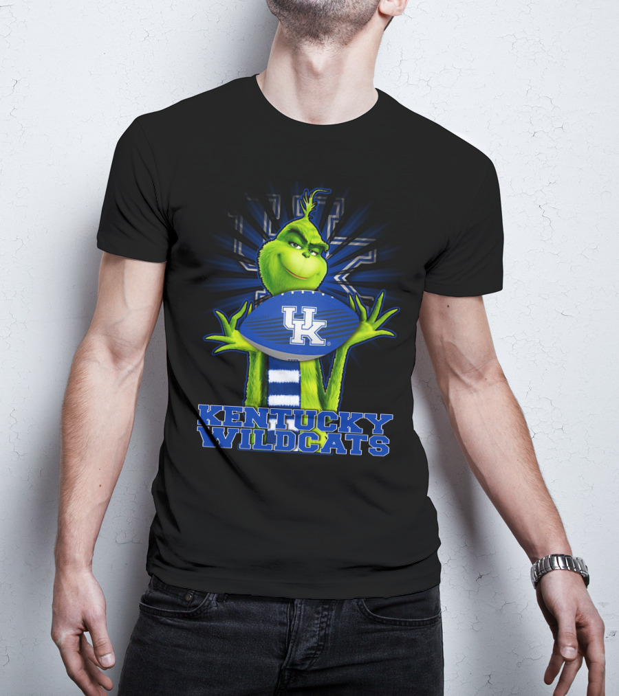 Grinch Holding Kentucky Wildcats Football T-Shirt