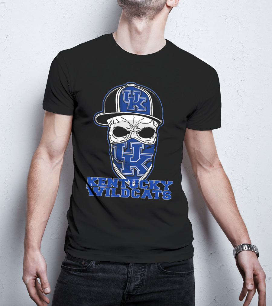 Kentucky Wildcats Skull Hat UK T-Shirt
