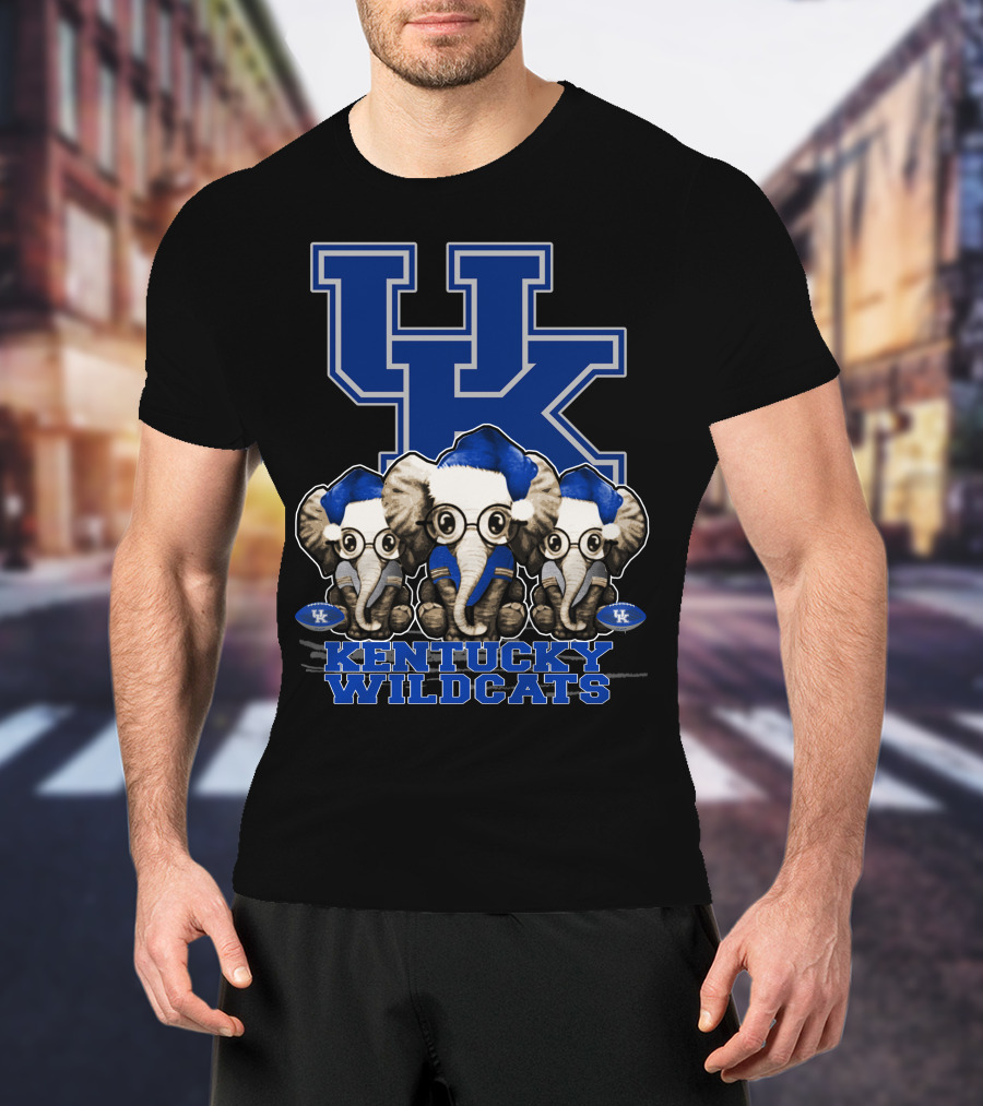 Kentucky Wildcats Elephant Christmas Trio With UK T-Shirt