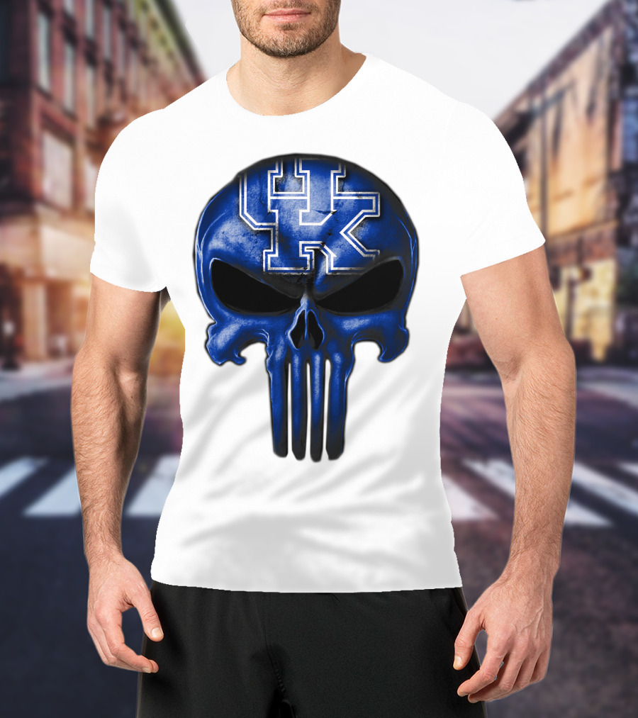 Kentucky Wildcats UK Blue Skull T-Shirt